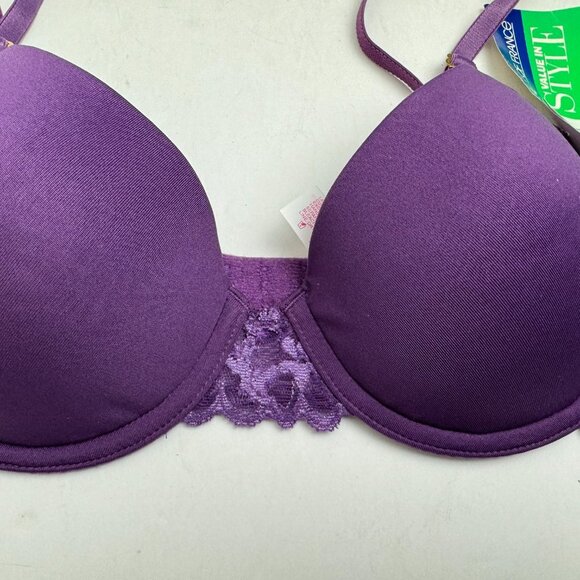 Lily of France Lace Bra Size 34B Purple - Picture 2 of 7